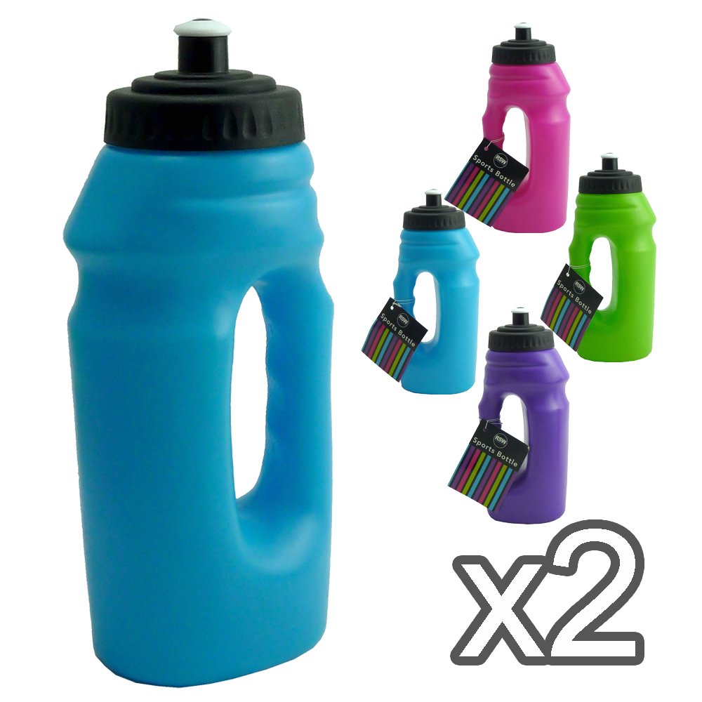 New Plastic Sports And GYM Water Bottle With Handle for easy use on the go - It holds 700 ml Fluid (Blue, Pack of 2 - Sports Bottles)