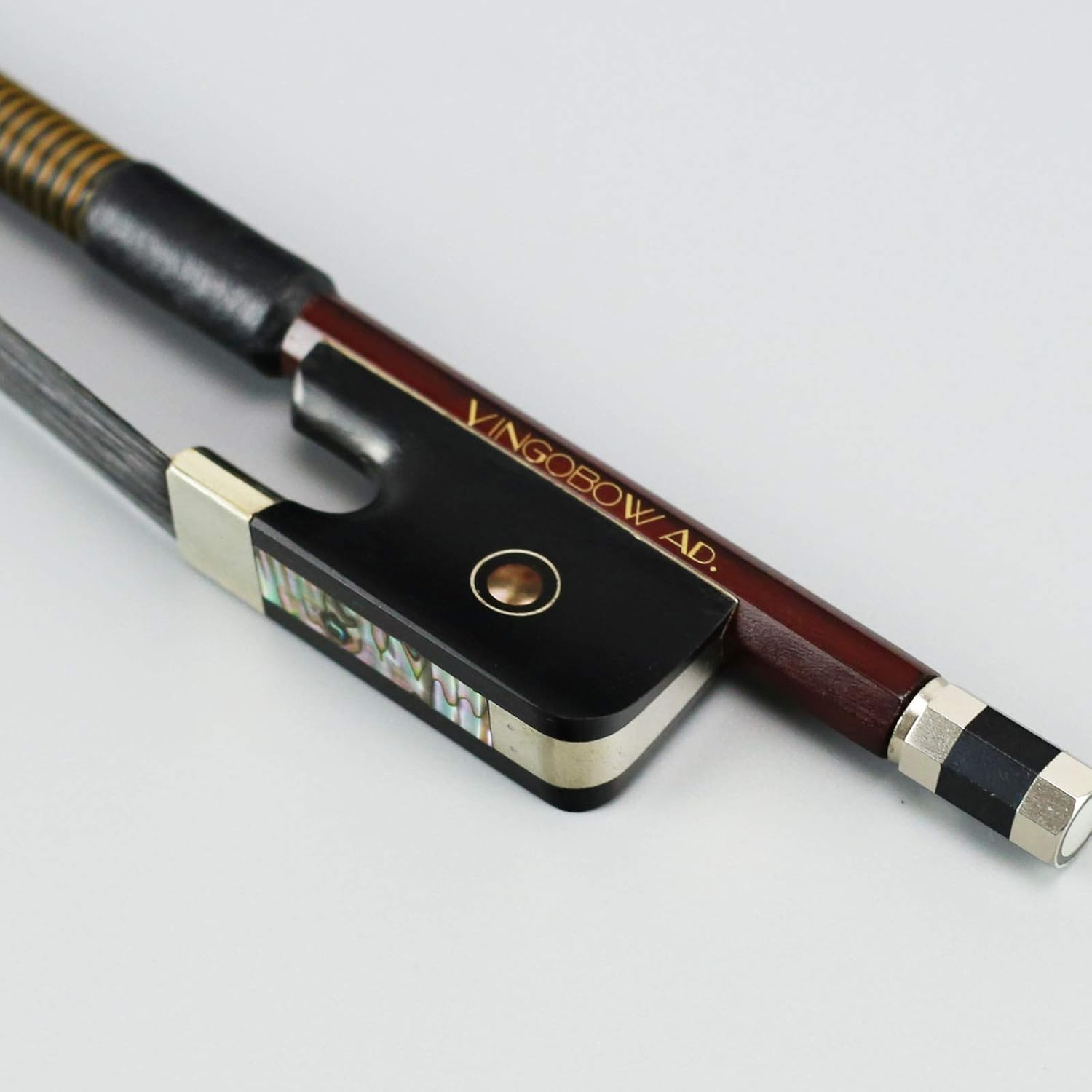 VingoBow New Full Size Black Horsehair Bass Bow Warm Tone FRENCH. Art No.310BFB