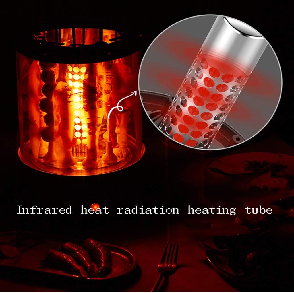 review zaizai Smokeless Electric Grill,Portable and Nonstick As 360° Automatic Rotation, Timing Controllable, Easy to Clean No-Smoke Automatic Skewers 1100W