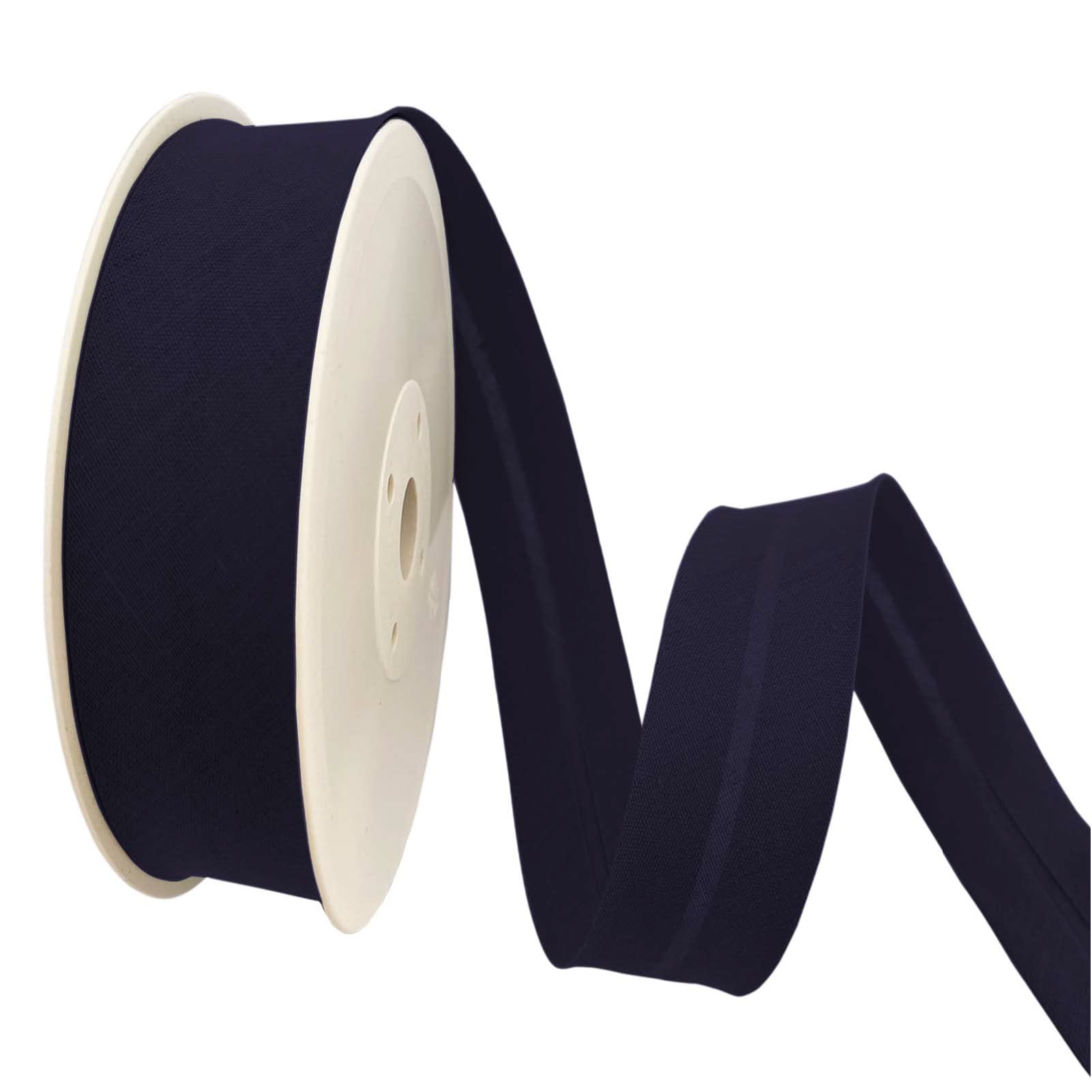 TEXTEX = 20mm Wide Bias Binding Tape. 50% Cotton and 50% Polyester. 10m Piece - (Navy Blue) — image 1