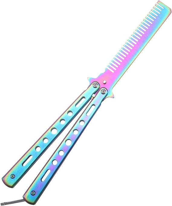 Smilcloud Butterfly Comb, Rainbow Butterfly Pocket Comb TrainingMetal