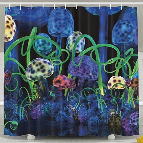 Anti Bacterial Waterproof Polyester Shower Curtain Trippy Mushroom Resistant Shower Curtain 60 X 72-Inches