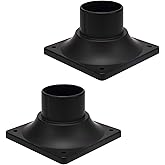 LIT-PaTH Outdoor Post Light Mounting Base, Pier Mount Base, 2-Pack, Black