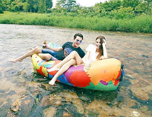 yeacar Inflatable Lounger Air Sofa, Portable Waterproof Indoor or Outdoor Inflatable Couch for Camping Park Hiking Travelling Picnics Pool Music Festivals and Beach Party - Thumbnail 4