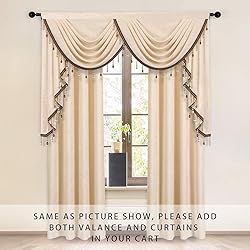 ELKCA Thick Chenille Window Curtains Valance for