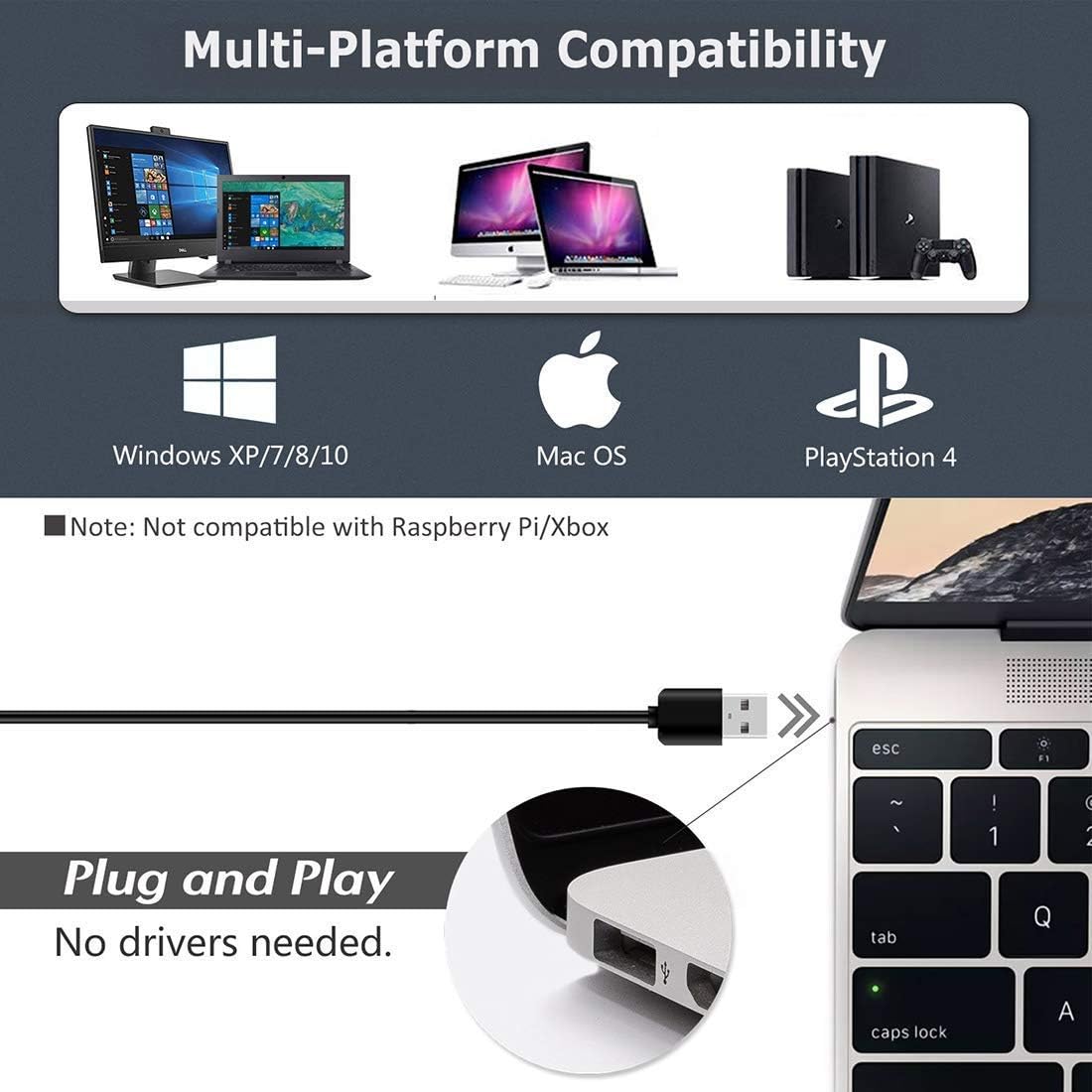 USB PC Microphone, Computer Recording Condenser Cardioid Mic with Mute Button & LED Indicator for Laptop, Mac, PS4 - Voice Recording, Podcasting, Skype, YouTube, Games, Streaming (JV603-Black): Home Audio & Theater