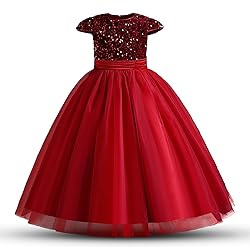 Nileafes Flower Girl Pageant Sequins Dress Princess