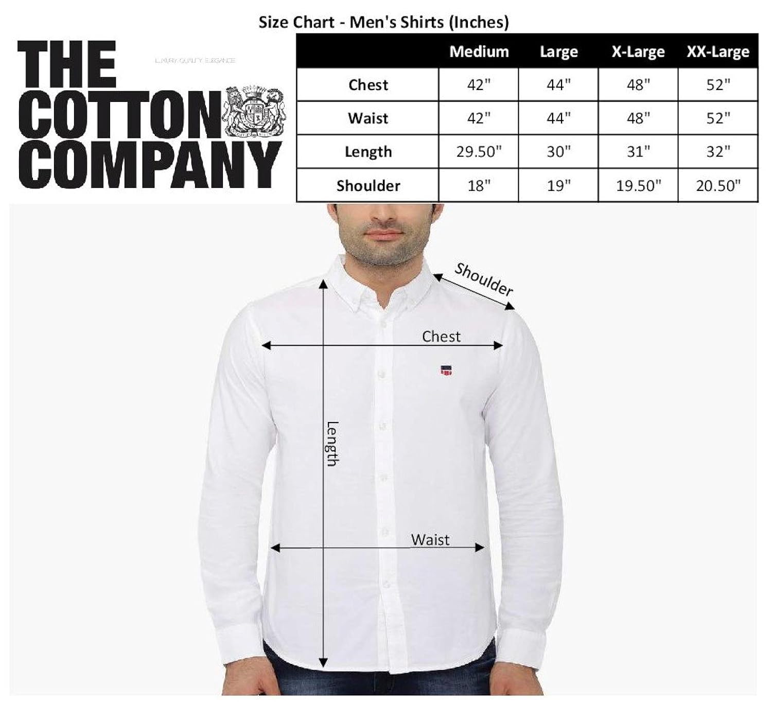 the cotton company men's 100% cotton oxford shirt - white