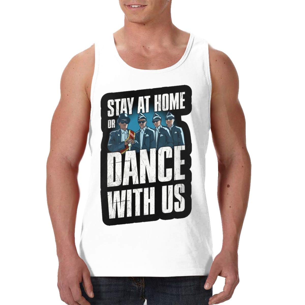 Stay At Home And Dance With Us 3d Printed Summer Cool Funny Gym Ness Sleeveless T Shirt