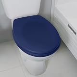 Spirella Blue Duroplast Oval Toilet Seat Soft Close Stainless Steel Hinges view 6