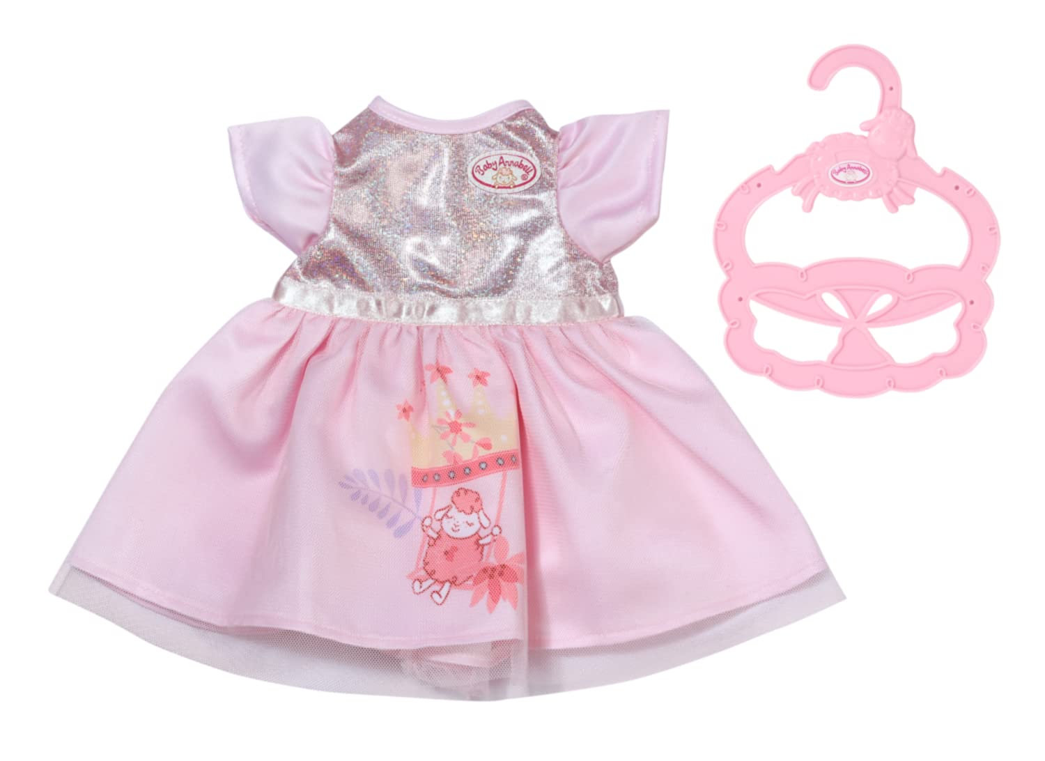 Baby Annabell Little Sweet Dress 36cm - Princess Themed Dress To Fit Little 36cm Dolls - Suitable for children aged 1+ years - Includes dress and clothes hanger - 707159