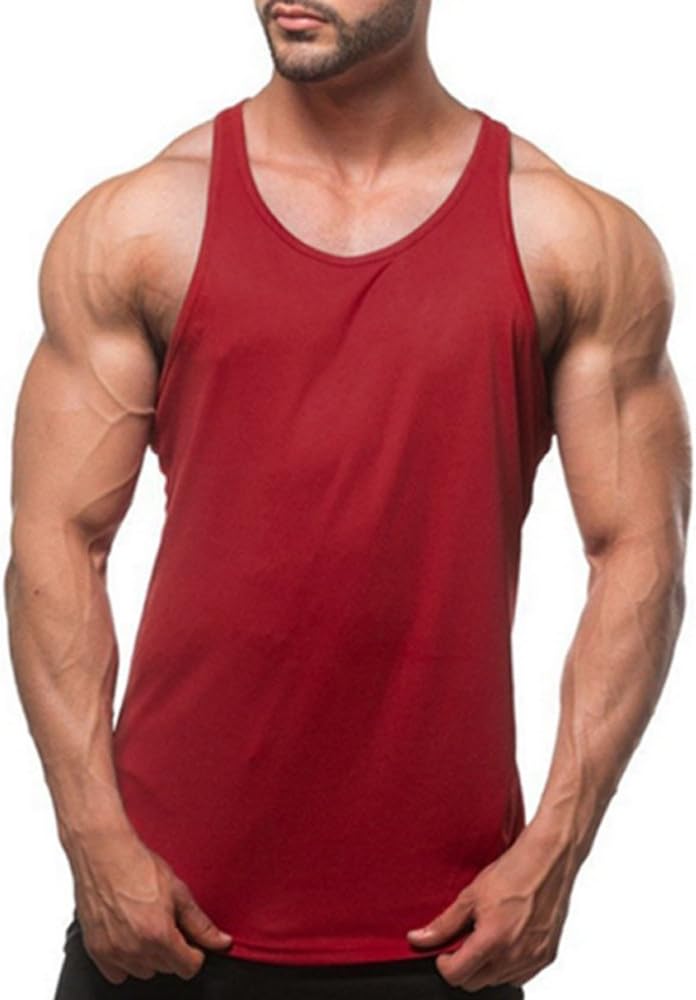 OUFLY Mens Moisture Wicking Y Back Training Sports Vest Basketball Tank Top Singlet Stringer Sleeveless Gym T Shirt