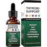 Kindled Thyroid Support Drops, Actora Thyroid Support Liquid Supplement with Selenium Zinc Iodine L-Tyrosine Ashwagandha - 4 fl. oz. (120mL) (1)