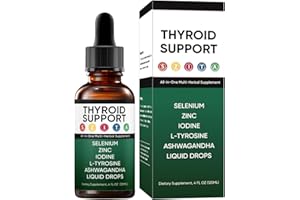 VLSDOIN Kindled Thyroid Support Drops, Actora Thyroid Support Liquid Supplement with Selenium Zinc Iodine L-Tyrosine Ashwagandha - 4 fl. oz. (120mL) (1)