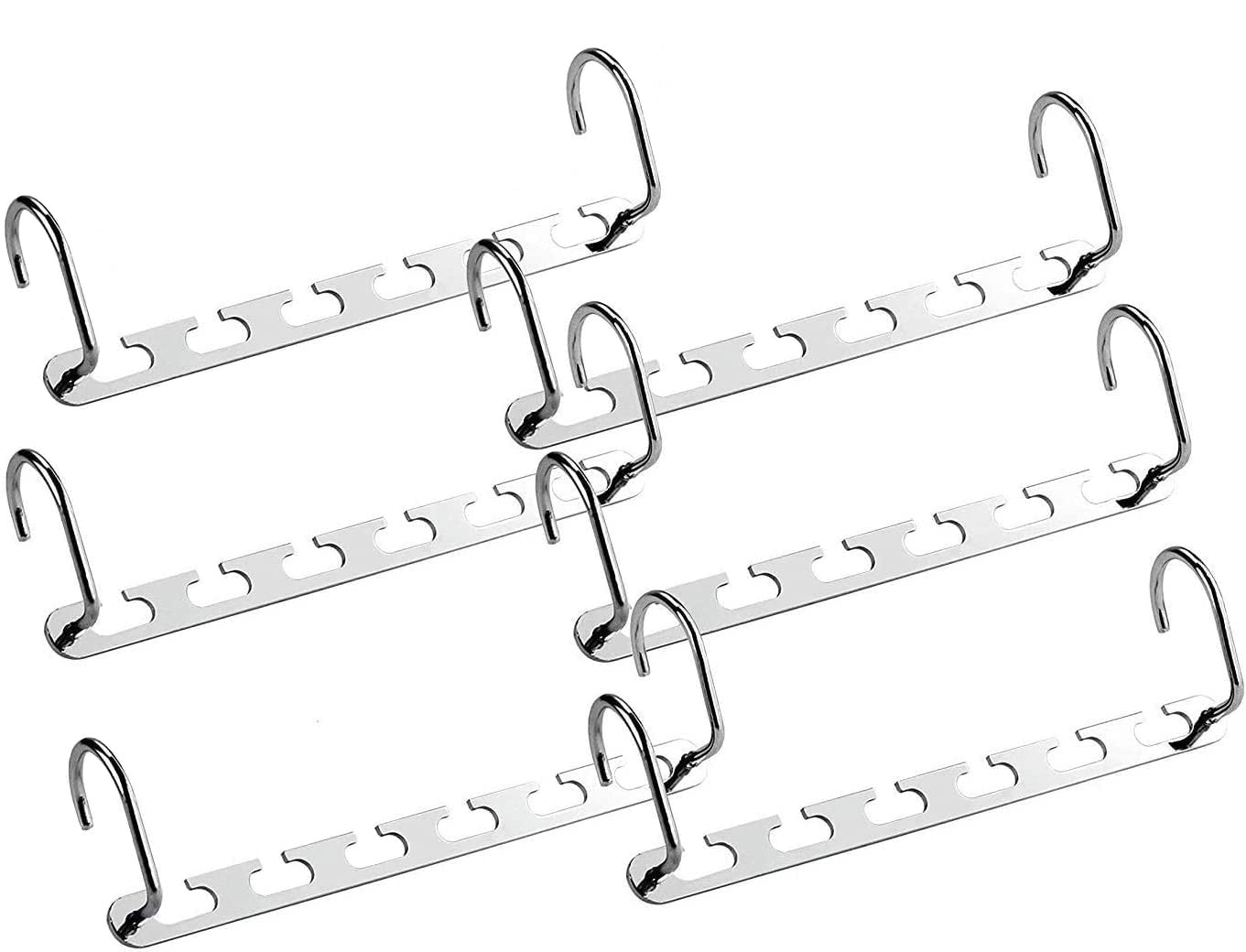 HXcomet Magical Hangers, 6 Pcs Multifunctional Space Saving Closet Clothing Hangers Organizer with Updated Hook for Clothes Trouser Coat Portable Durable