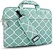 Laptop Shoulder Bag 13 13.3 14 Inch Case Compatible with MacBook Pro 14 2025-2021 M4/M3/M2/M1, Mac Air/pro 13-13.3 Inch and Most Popular 13-14 Notebooks,Spill-Resistant Briefcase,Quatrefoil Green