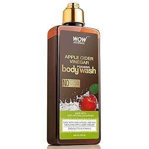 WOW Apple Cider Vinegar Foaming Body Wash - For Cleaner & Smoother Skin - Shea Butter & Vitamin E - For Men & Women - Everyday Use For Sensitive Skin - All Skin Types - Dry Skin Relief - 250ml