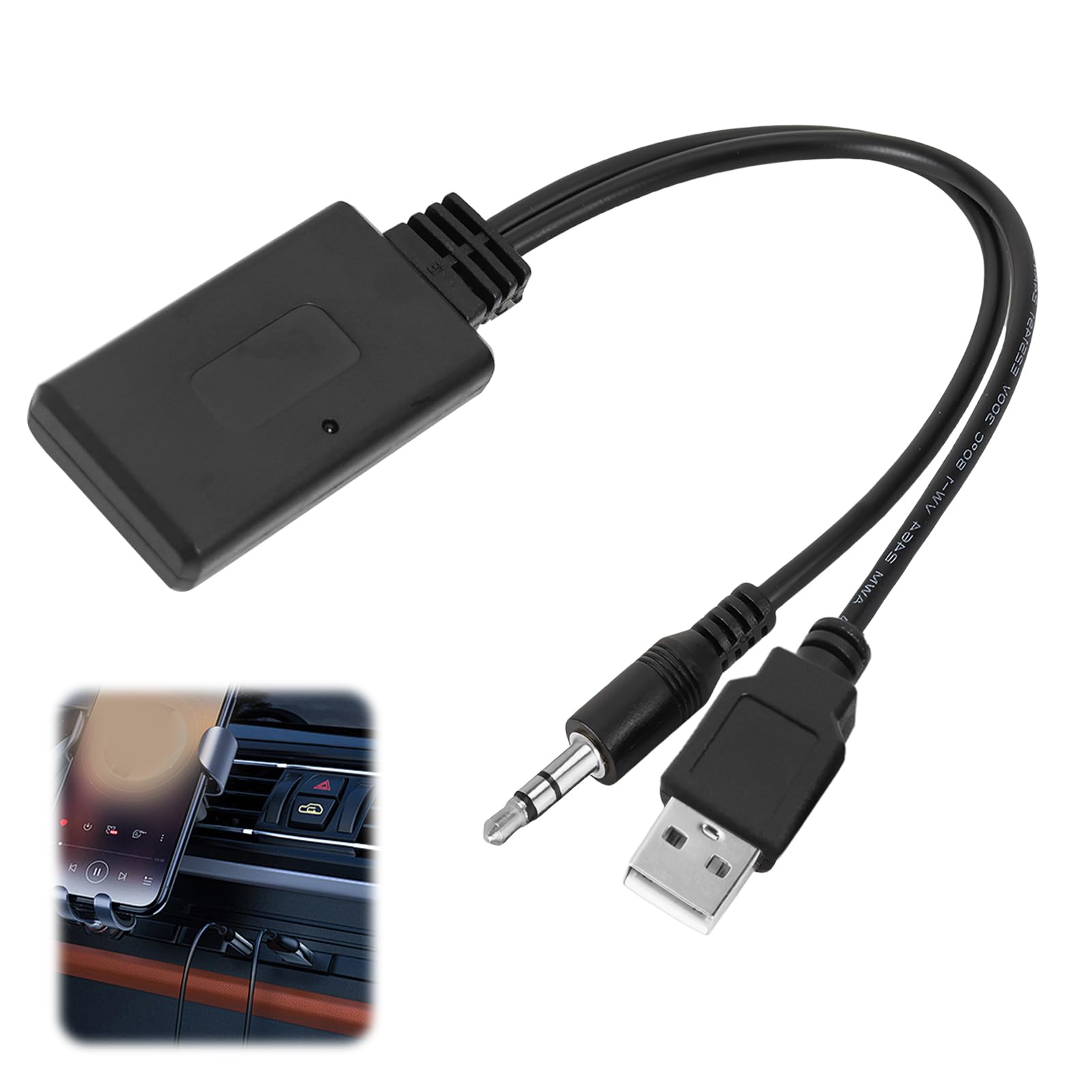 SMCEHEYA Car Receiver Bluetooth Aux Adapter 3.5MM/0.14IN Car Bluetooth Receiver for Speeding Highly Transmissing Without Distortion Aux Wireless Adapter for BMW 1/3/5/6/7 Series HIFI Sound Suality