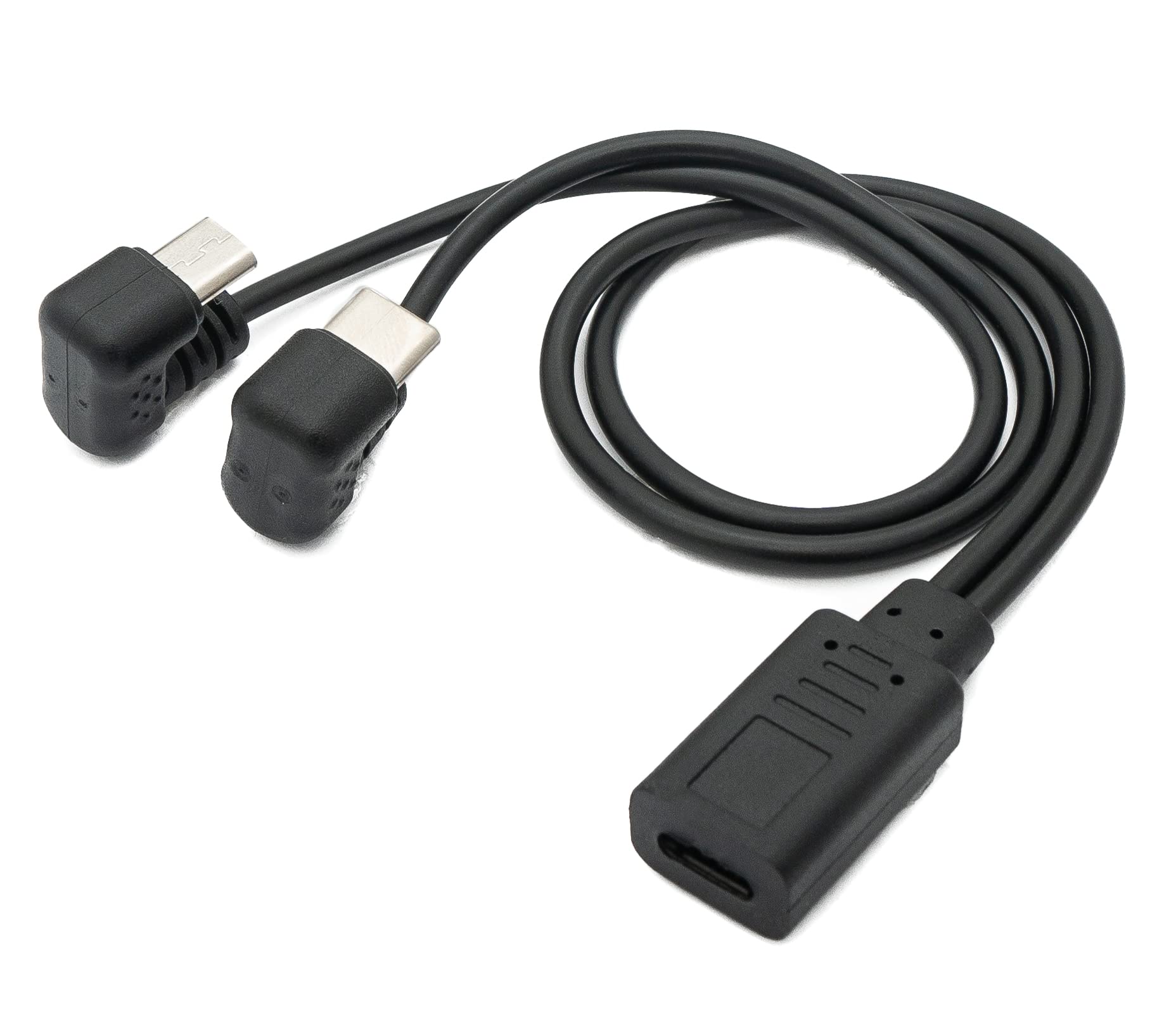 System-S USB 3.1 Cable 30cm Type C & 2.0 Micro B Male to Female 180° Angle Black