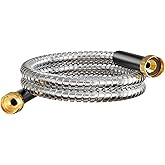 Beitopamz Short Garden Hose 5 ft, Male to Female Heavy Duty Stainless Steel Small Water Hose Extende Connector, Flexible No Kinks, Leakproof 3/4 in Fittings, Lightweight Leader Hose for Patio, Lawn