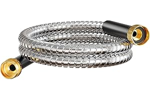 Beitopamz Short Garden Hose 5 ft, Male to Female Heavy Duty Stainless Steel Small Water Hose 5 Feet Extender Connector, Flexible No Kinks, Leakproof 3/4 in Fittings, Lightweight Metal Leader Hose,MBT5