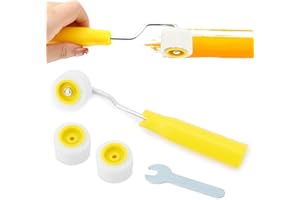 VELARIONNA 4/5 inch Mini Paint Rollers for Touch up Trim Edge or Corner, Extra Small Paint Wool Brushes Tiny Painting Tool for Professional Painting Results(1 Brush +2 Rollers)