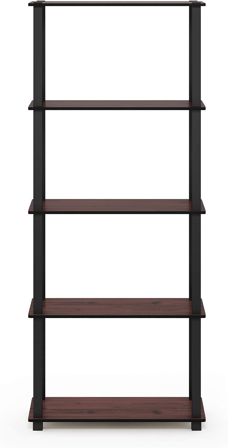 Furinno TURN-S-TUBE Book Shelf, 5-Tier Toolless Storage Shelves with Square Tubes - Image 4