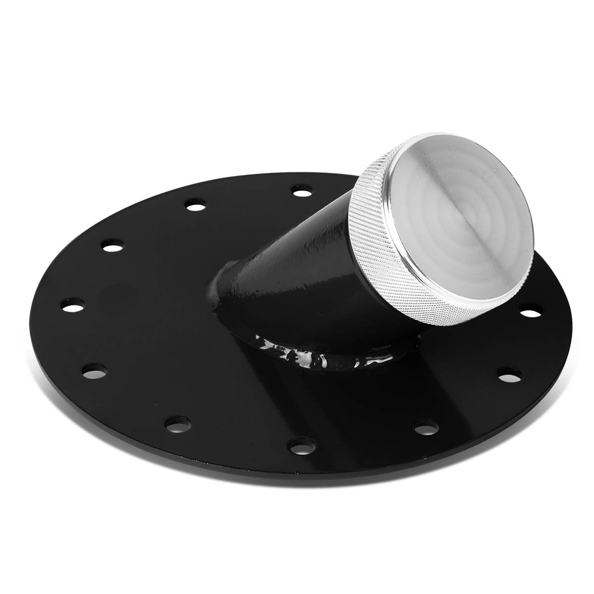 DNA MOTORING 45-Degree Fuel Cell Filler Neck with Steel Base Aluminum Cap,ALU-FT-C-T1-BK
