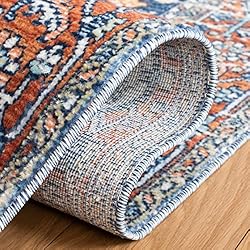 SAFAVIEH Aria Collection 2' x 8' Navy/Rust ARA580N