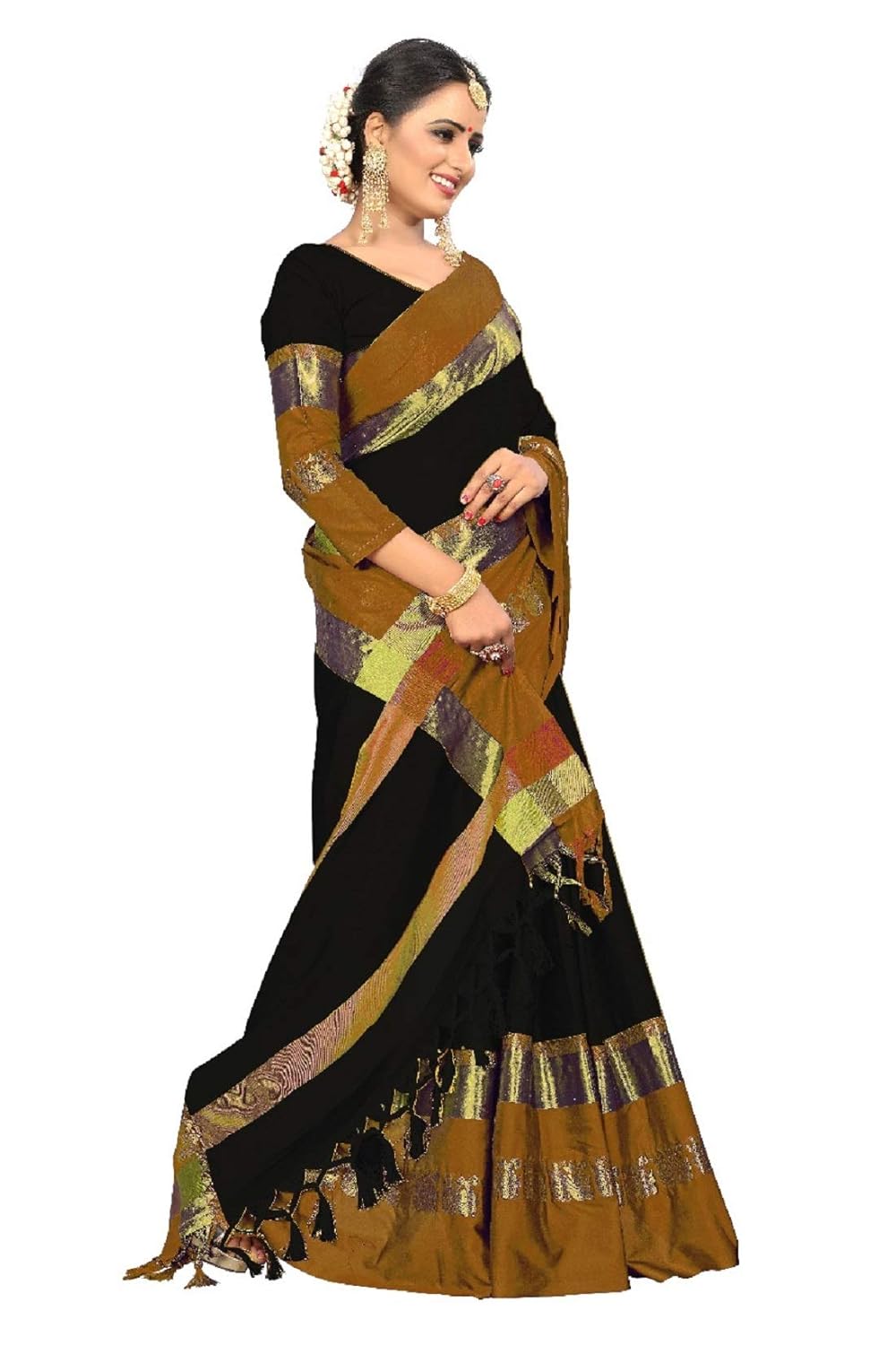 vaividhyam sarees women's cotton silk saree with blouse piece.