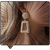 RELOVET Boho Geometric Dangle Earrings Trapezoid Shape Gold for Women Gift