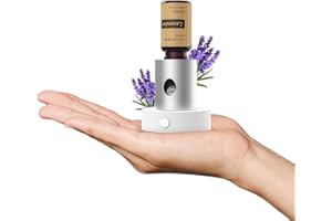 Olxasw Mini Waterless Nebulizing Essential Oil Diffuser with 10ml Lavender Oil for Aromatherapy, Small Portable with Air Mist