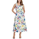 Anne Klein Womens Long a Line Dress with Tie Straps