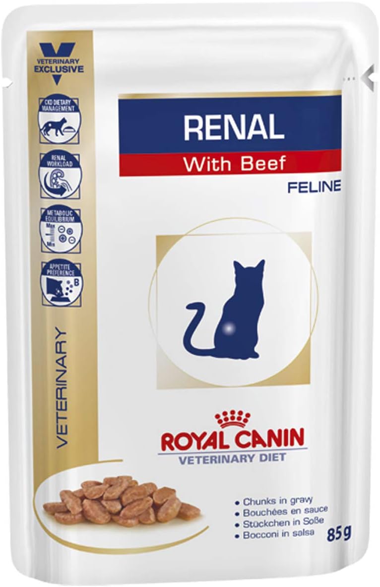 Royal Canin Cat Renal Beef 4x12x85 g pouch Amazon.co.uk Pet Supplies
