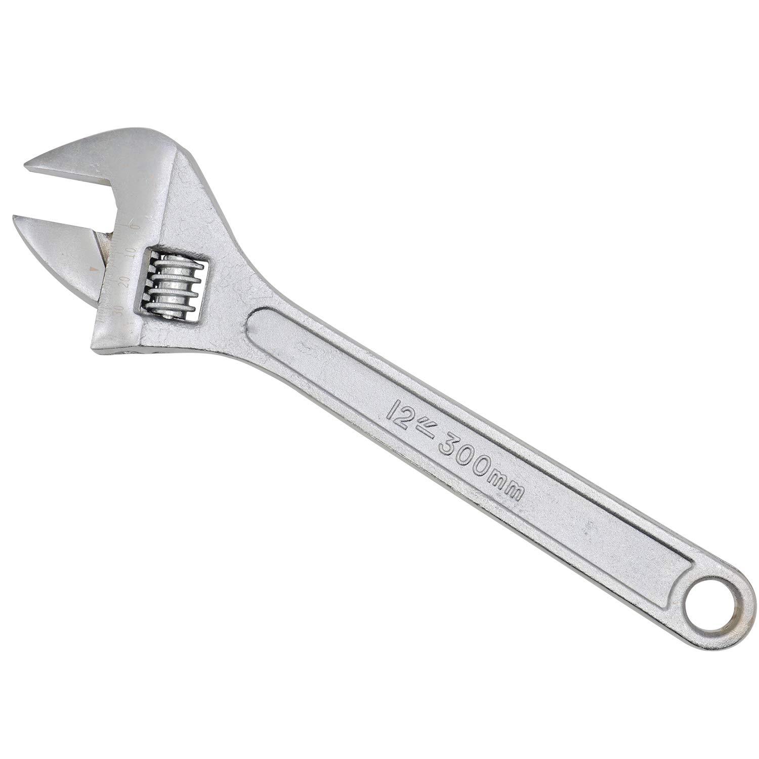 Casoter 12" Silver Adjustable Wrench Precision Milled Jaws for Maximum Gripping Power Tempered and Heat Treated Steel Secure Adjustable Jaw Wrench