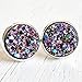 Ultra Violet on Silver - Druzy Stud Earrings - Hypoallergenic