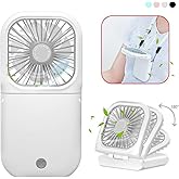 Allxin Portable Neck Fan Mini Quiet Handheld Personal Foldable USB Rechargeable Fan Operated for Home Office Outdoor Travel, 3000mAh Power Bank Hands Free Necklace Fans (White)