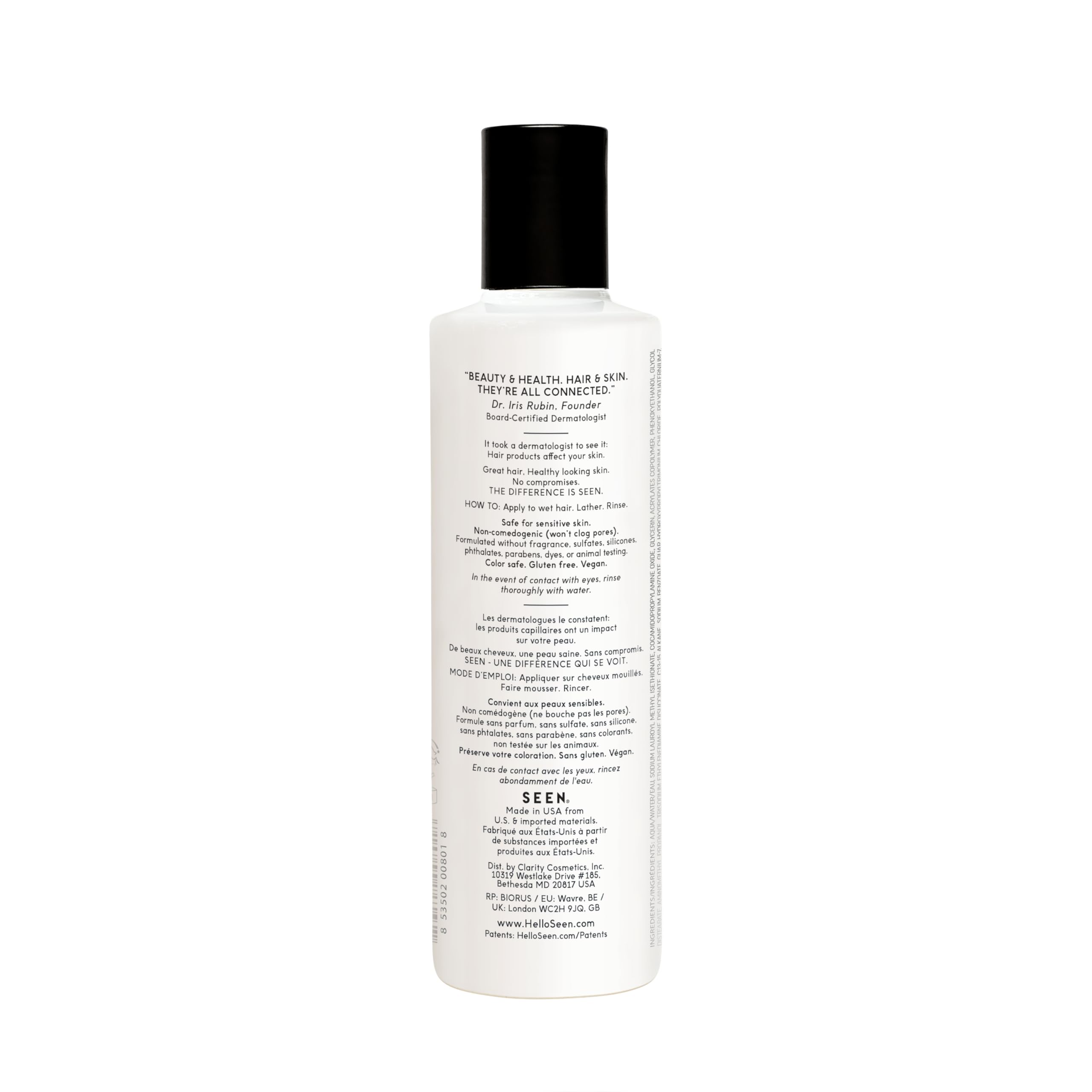 SEEN Shampoo & Conditioner Bundle, Fragrance-Free - Non-Comedogenic & Sulfate-Free Hair Care - Dermatologist-Developed, Safe for Sensitive, Eczema & Acne-Prone Skin