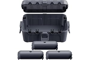 Flemoon 4-Piece Outdoor Waterproof Electrical Box Set – 12.5" x 8.5" x 5" Large Electrical Box & 3 pcs 7.1" x 2.3" x 2.3" Extension Cord Covers for Power Strips, Outlets, Holiday Lights, Gray