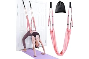 PRICEXES Yoga Stretching Strap, Adjustable Height Leg Stretcher Waist Back Stretch Band Aerial Yoga, Anti-gravity Inversion Exercises Door Flexibility Tensile Trainer for Rehab Pilates Dance Splits