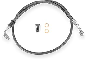 Mofun 36" Extended Length ABS Upper Stainless Steel Hydraulic Front Brake Line Kit For 12-14" Handlebar Compatible with Harley Softail Street Bob 2018-2024, Fit Softail Heritage Low Rider, Black