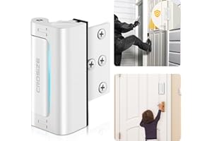 CROSIZE Home Security Door Lock, Upgraded Metal Door Reinforcement Lock for Childproof, 3" Withstands 800 lbs of Impact for Inward Swing Doors, Defender Security Door Lock, Prevent Unauthorized Entry (White)