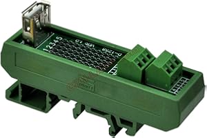 Electronics-Salon Slim DIN Rail Mount USB Type A Female Vertical Jack Breakout Board Interface Module.