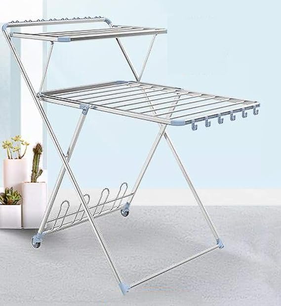 CCC Tendedero De Ropa Tipo Colgador Móvil Tendedero De Acero Inoxidable