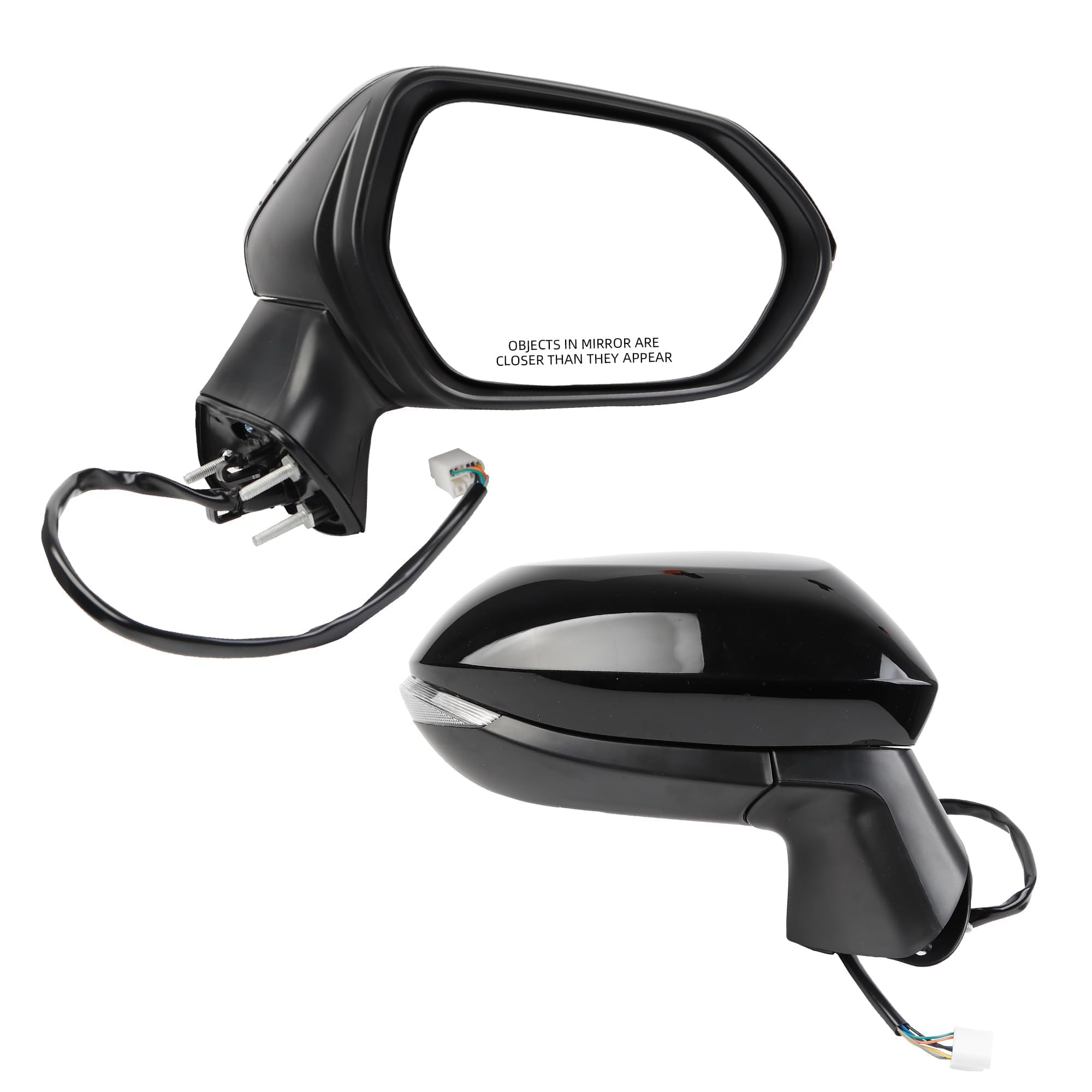 Photo 1 of Dasbecan Passenger Side Mirror Black Compatible with 2020-2025 Toyota Corolla SE& SE Nightshade Heated Manual Fold Power Adjustment w/Turn Signal Right Door RearView Mirror Assembly 6PINS #87910-12F80