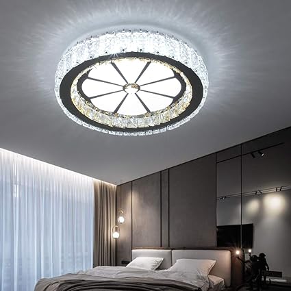 Amazon Led シーリングライト 水晶ledライト 欧風 シーリングライト w 4 6畳 三段階調色タイプ Led 照明器具 昼光色 6000k 北欧 和風 和室天井 玄関 門灯 廊下 和室 照明 おしゃれ 引掛式 天井照明 簡単取付 クリスタルシーリングライト 直径27cm リモコン無し