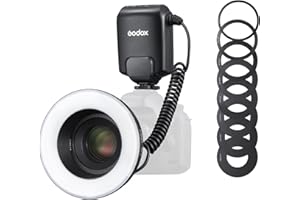 Godox ML150II Macro Ring Flash on Camera Ring Flash Light GN12 CCT 5800K±200K for Fuji, for Canon, for Nikon, for Sony, for Olympus Camera