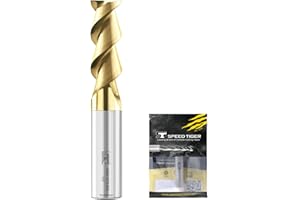 SPEED TIGER Carbide Square Nose End Mill with ZrN Coating - 2 Flute - IAE5-3/8 2T-ZrN (1 Piece, 3/8")- for Milling Aluminum Applications – Mill Bits Sets for DIYers & Professionals