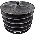 Tabakh Non-Stick 6-Plates Racks Idly Stand, 24 Idlis,Black,Large