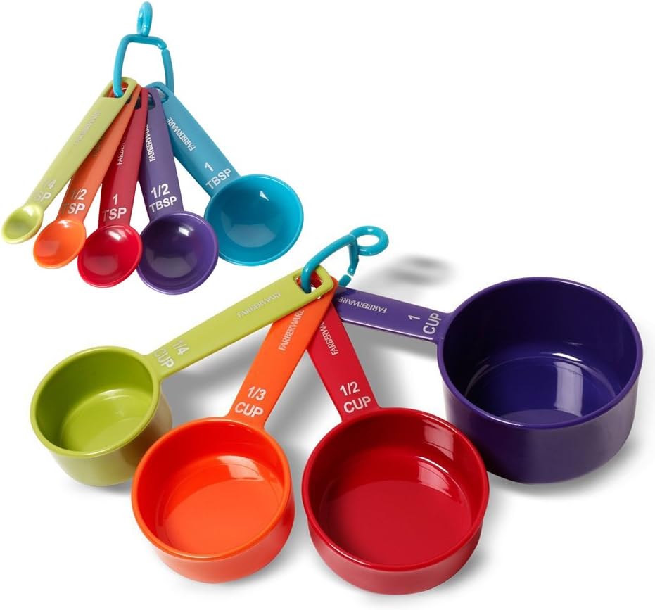 Farberware Color 9Piece Plastic Measuring Cups and Spoons Set Amazon